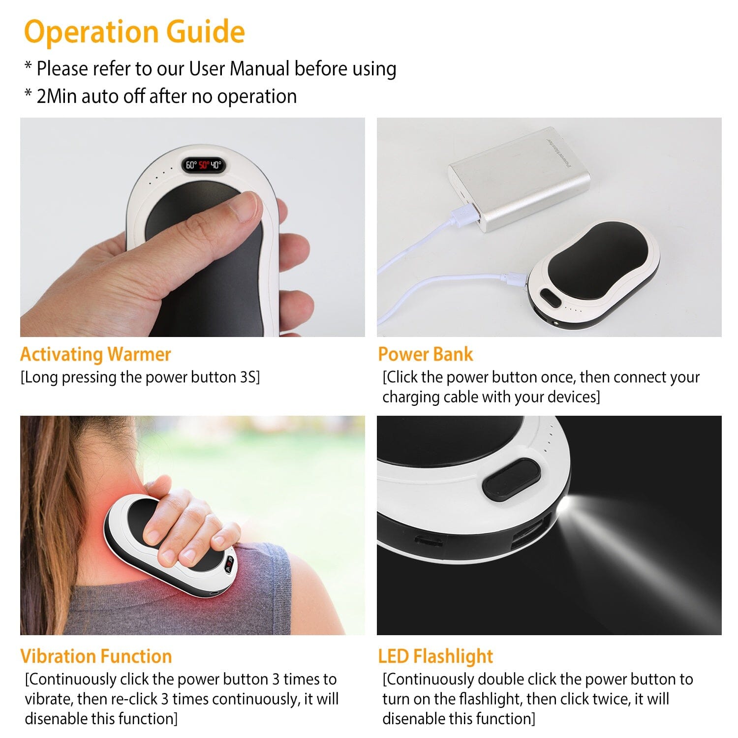 10000mAh Power Bank Rechargeable Pocket Warmer Double-Sided Heating Buy Cheap Affordable