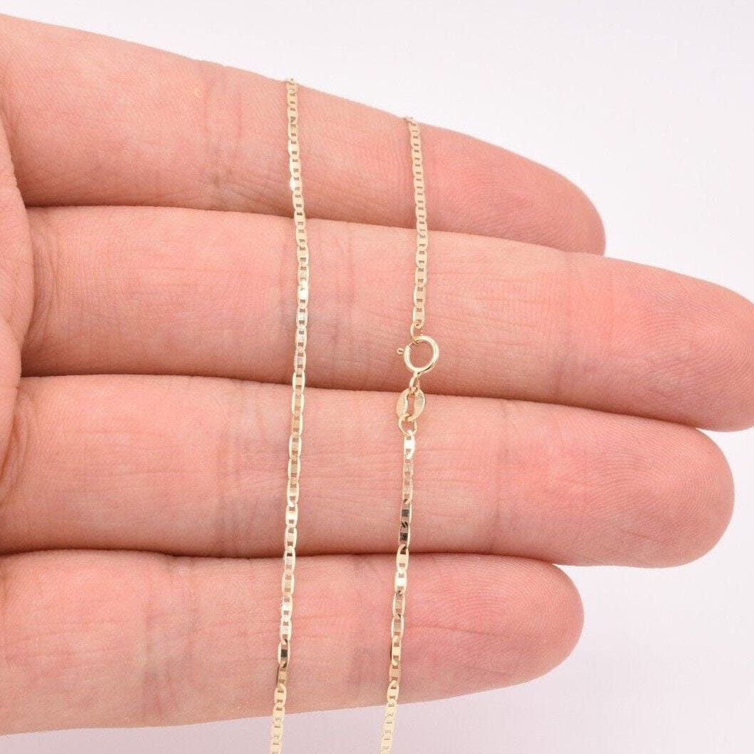 10K Solid Yellow Gold Mariner Anchor Link Chain Necklace Cheap Exclusive