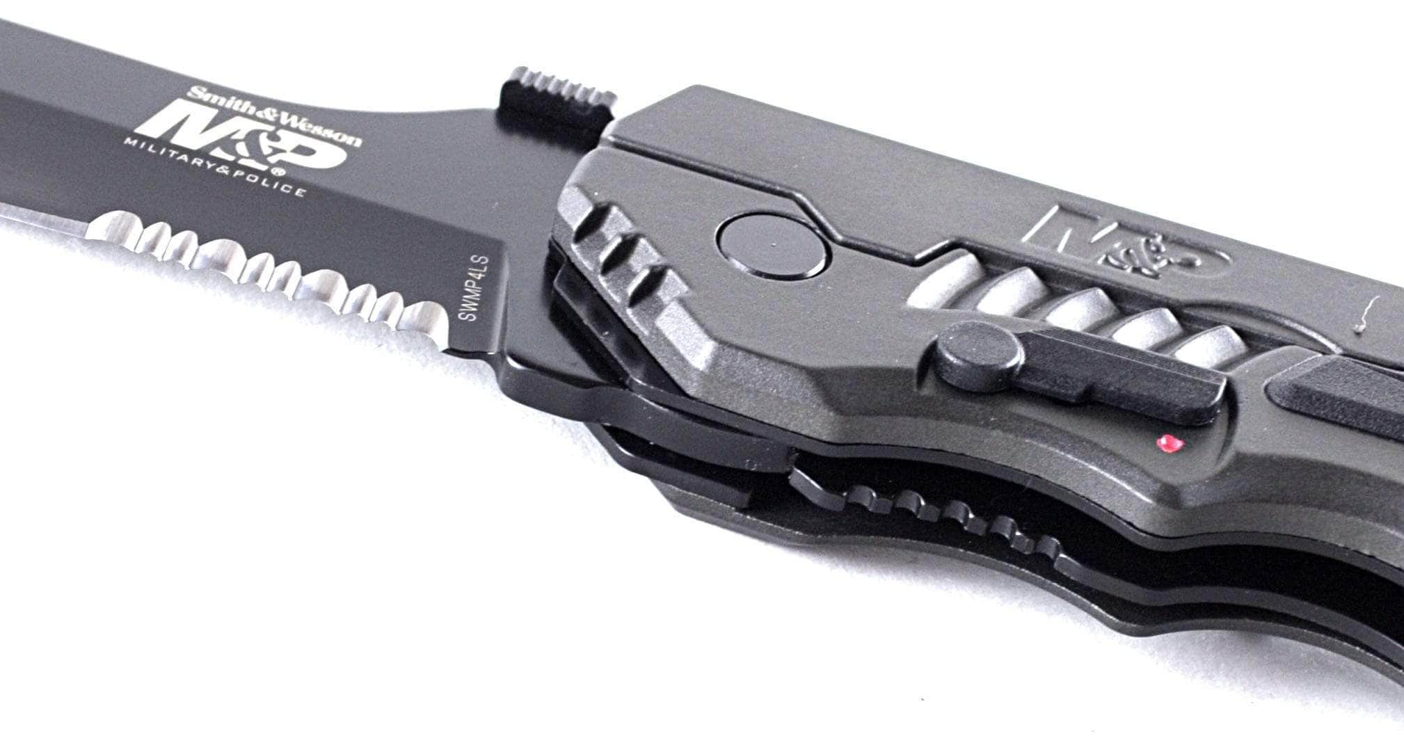 Smith & Wesson M&P Folder, 3.6 MAGIC Assisted Combo Blade, Aluminum Handle - SWMP4LS Free Shipping With Mastercard