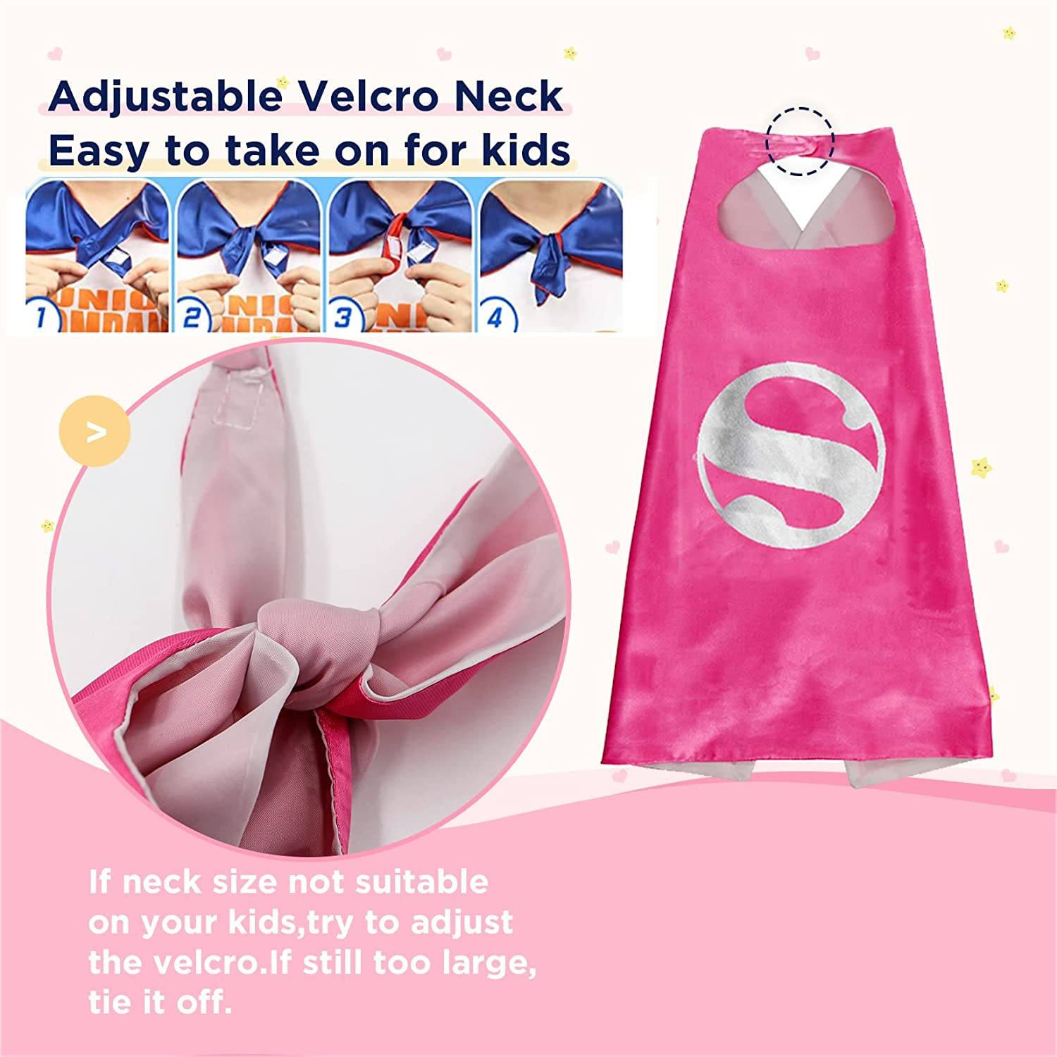 4-Piece: Kids Dress Up Superhero Capes Set and Slap Bracelets for Girls Outlet Footlocker Finishline