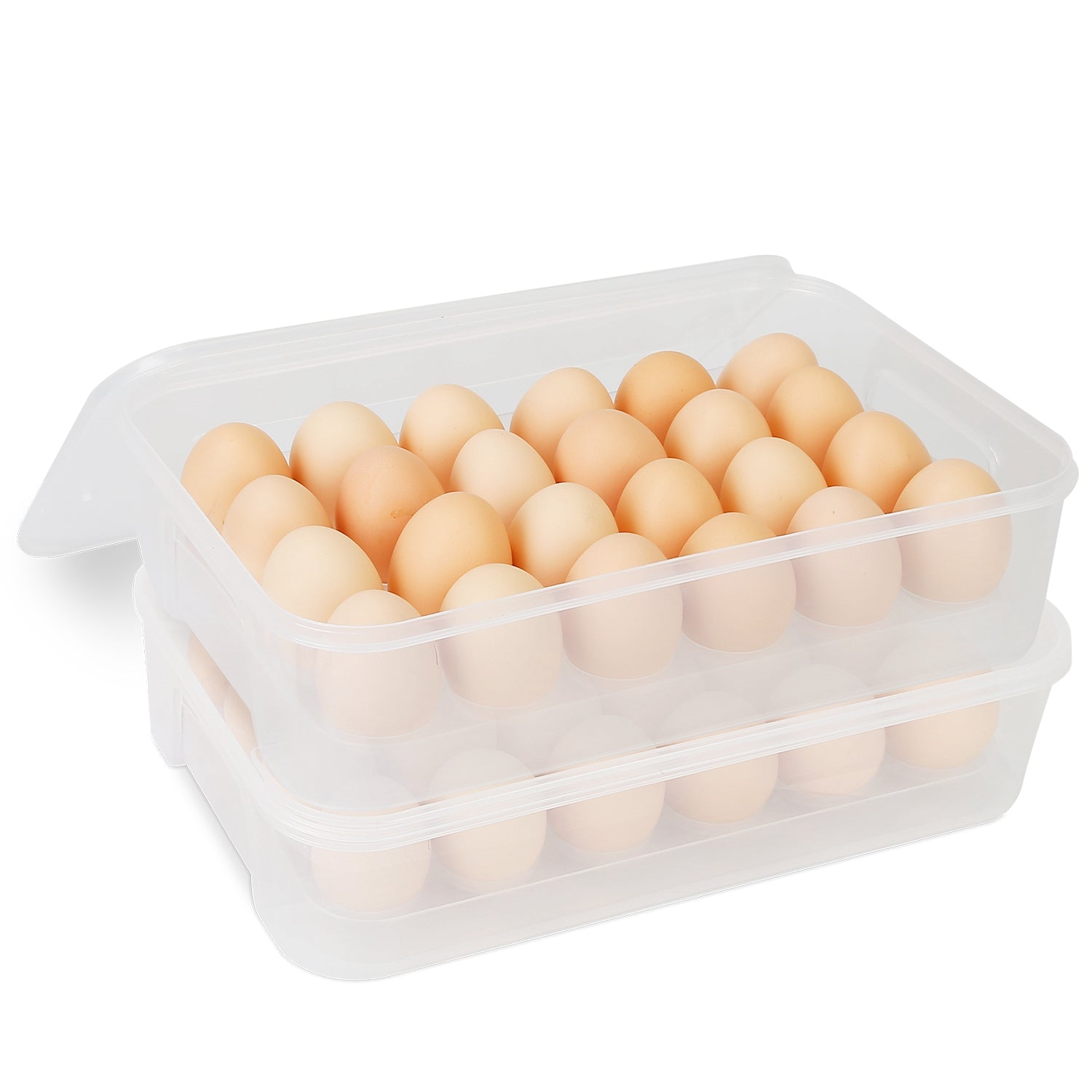 2-Piece: Plastic Egg Holder Stackable Egg Storage Box Buy Online