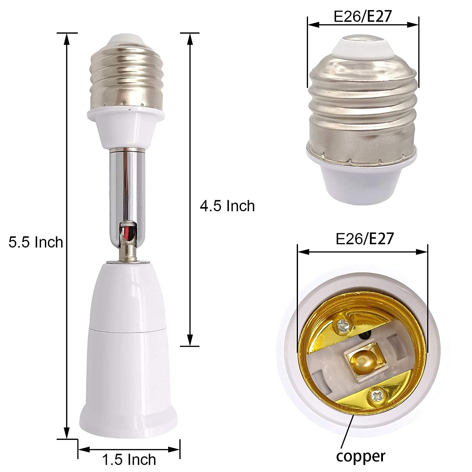 2-Pack: E26/E27 Lamp Holder Extender Visit New Cheap Pice