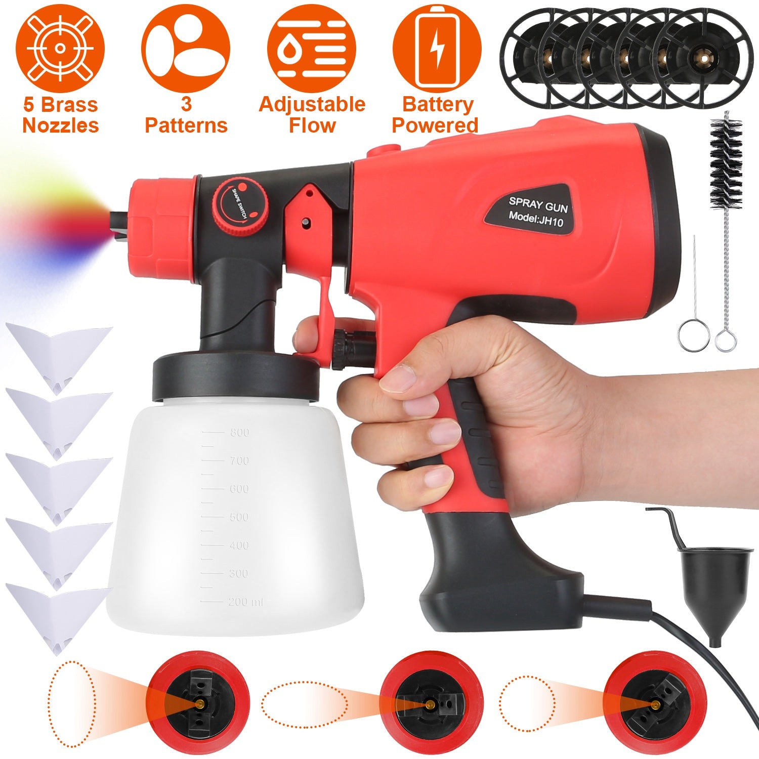 Paint Sprayer HVLP Handheld Painter with 3 Spray Patterns Outlet New Arrival