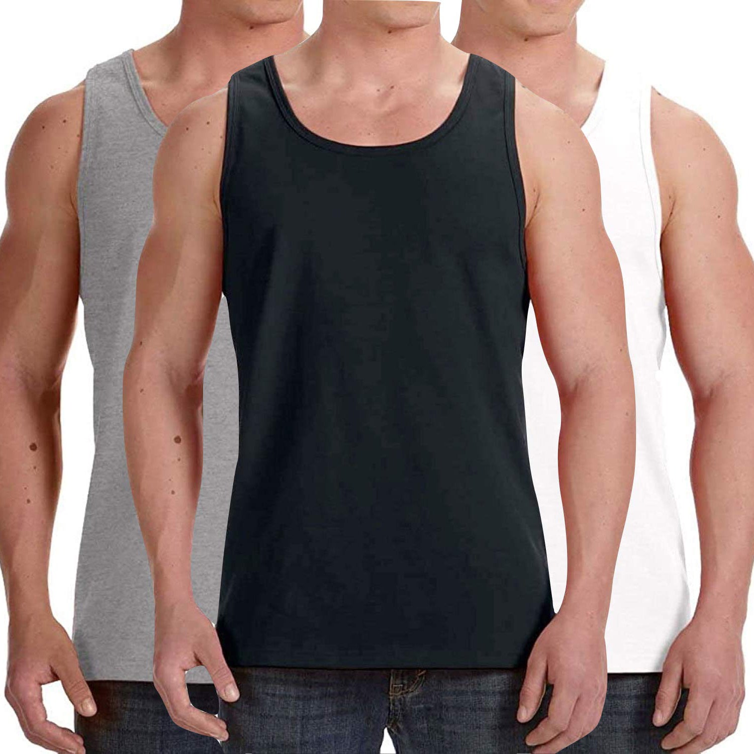 3-Pack: ToBeInStyle Men's Premium Cotton Muscle Tank Tops Visit New Cheap Pice