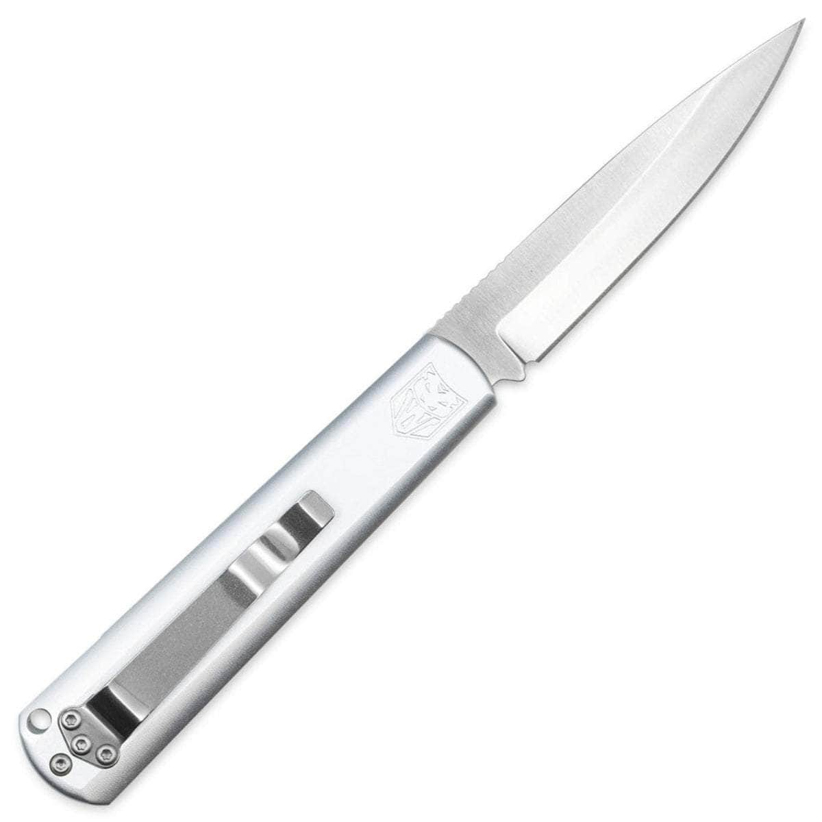 CobraTec Gideon Auto, 3 D2 Hidden Release Blade, Silver Handle - CTGHRSSB Outlet Brand New Unisex