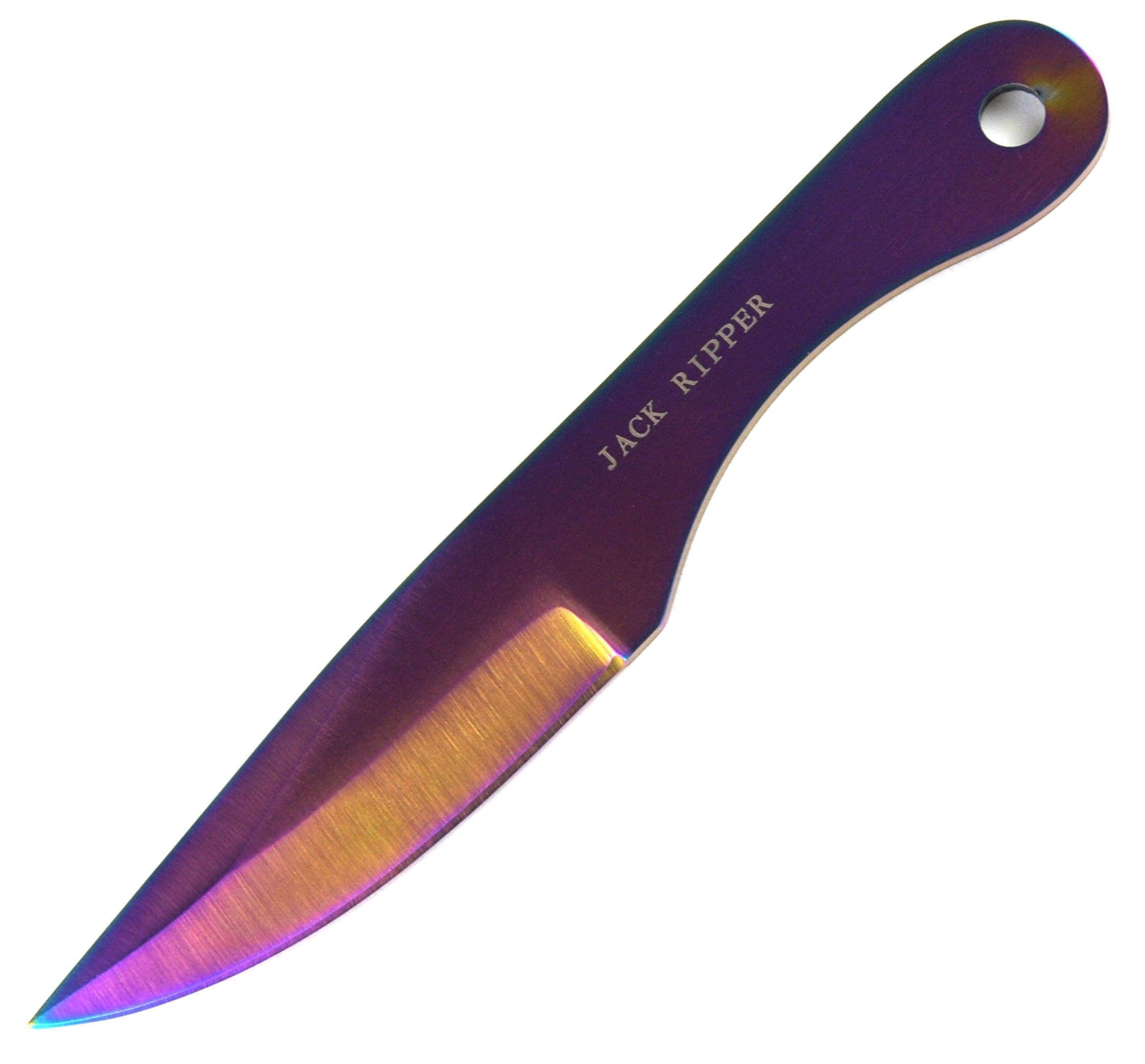 Jack Ripper Rainbow Throwing Knives, 3 6.1 Throwers, Leather Sheath CH-005SS Sale Amazon