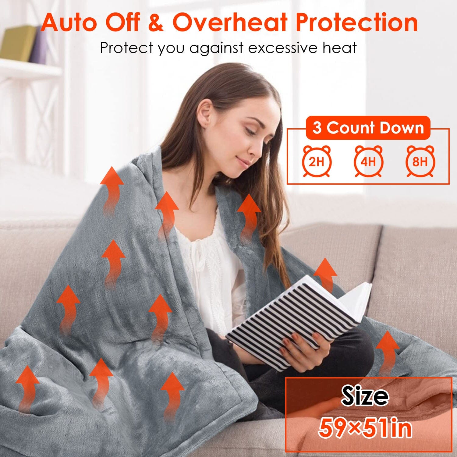 Electric Heated Throw Flannel Heated Blanket Reliable Sale Online