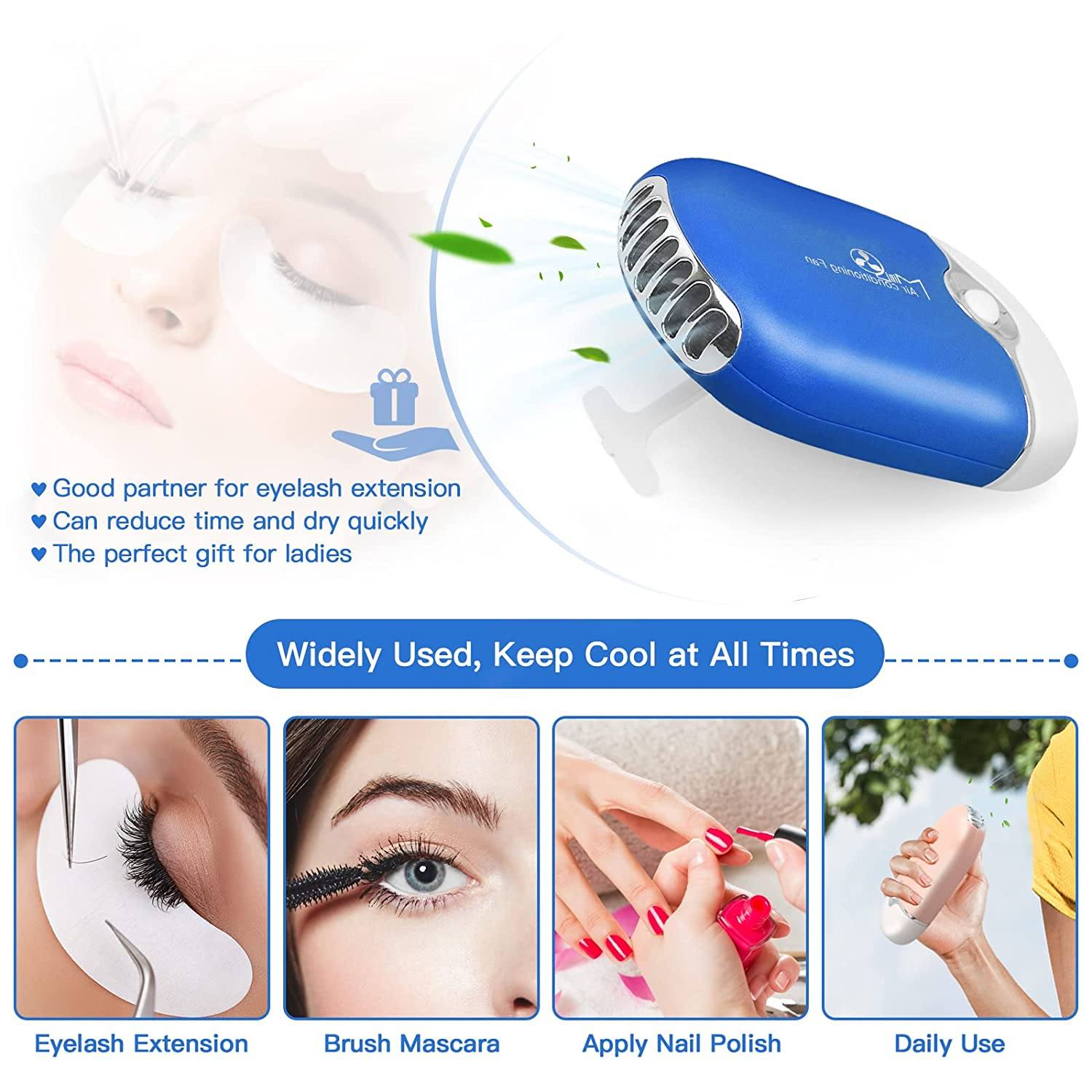 2-Piece: Rechargeable Handheld Mini Eyelash Fan Buy Cheap For Nice