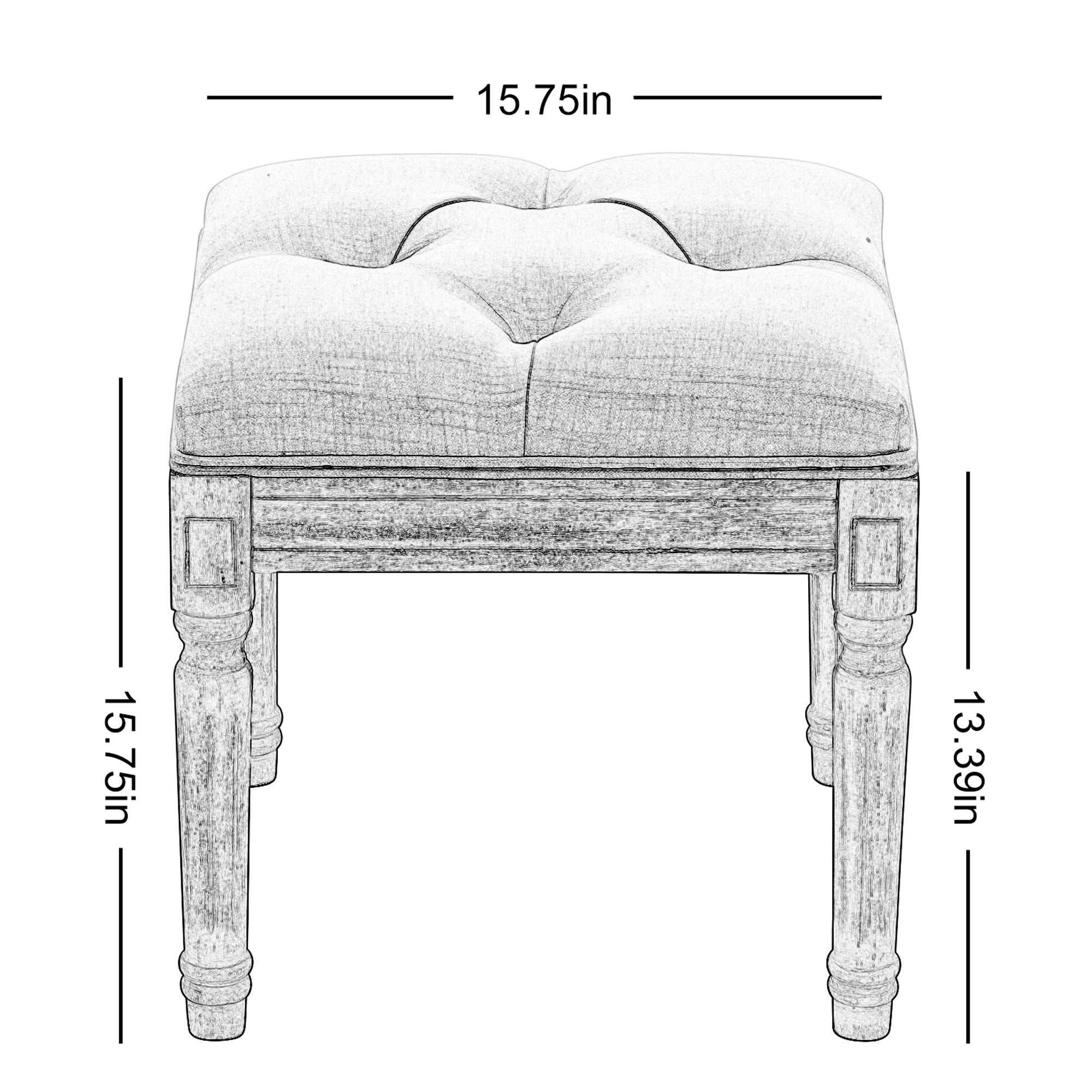 Padded Square Footstool with Rubberwood Legs Low Cost Cheap Pice