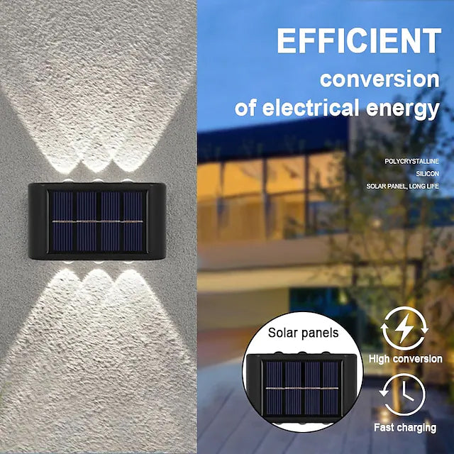 2-Pieces: Outdoor Wall Light Solar Waterproof LED Light Clearance Geniue Stockist