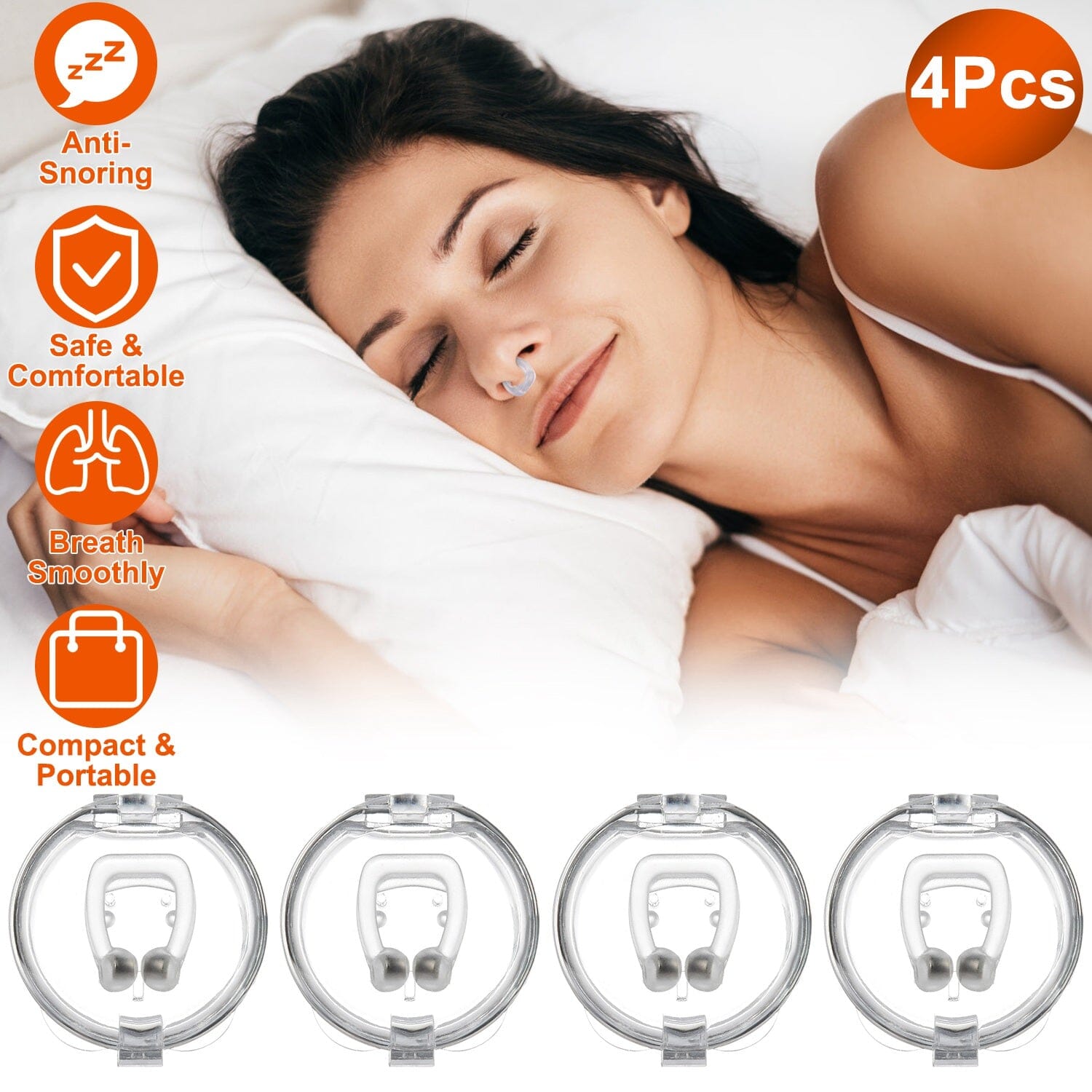 4-Pieces: Magnetic Nose Clip Anti Snoring Device Cheap Sale Enjoy