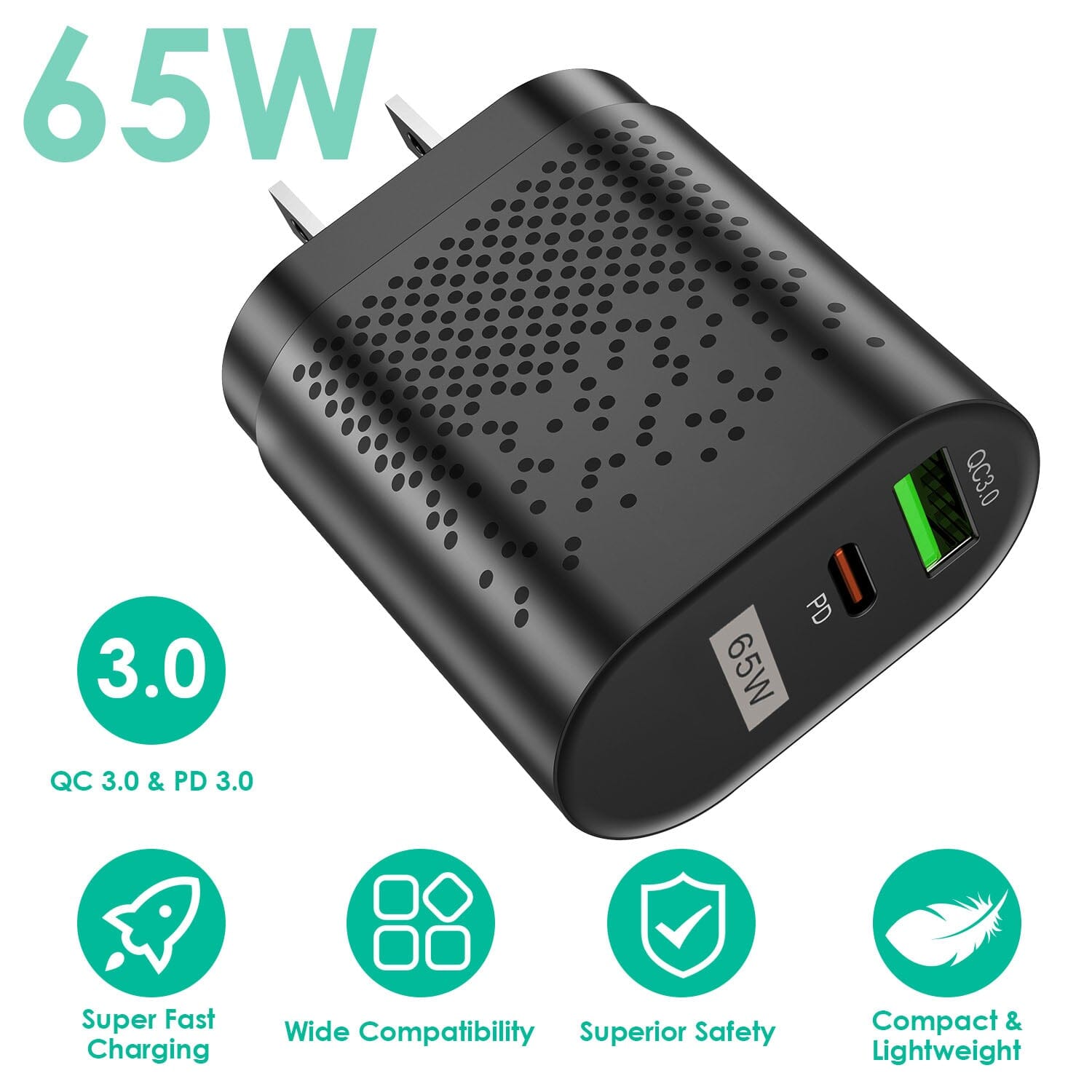 65W Type C Fast Wall Charger PD QC3.0 Adapter Top Quality Sale Online