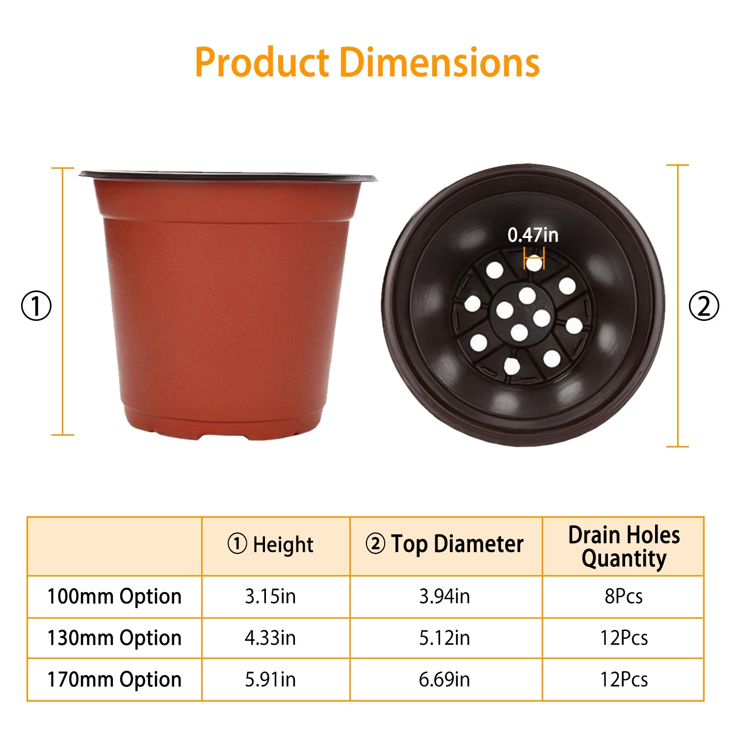 100-Piece: Plastic Plant Nursery Pots Finishline