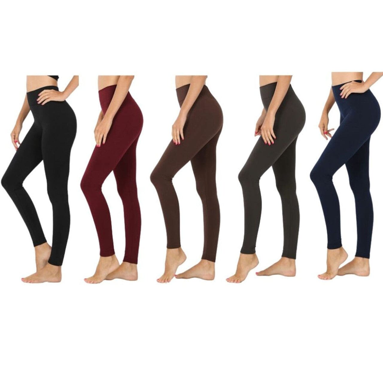 5-Pack: Women's Assorted Premium Fleece-Lined Leggings Purchase Sale Online