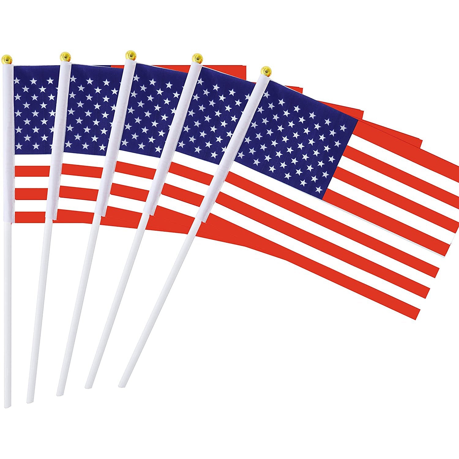 100-Pack: Handheld Small Miniature American Flag Comfortable