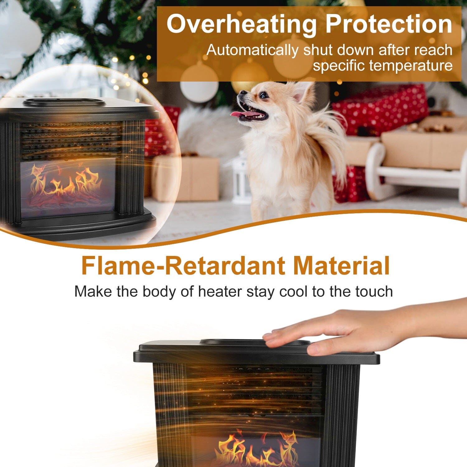 800W Artificial Flame Stove Electric Fireplace Heater Manchester