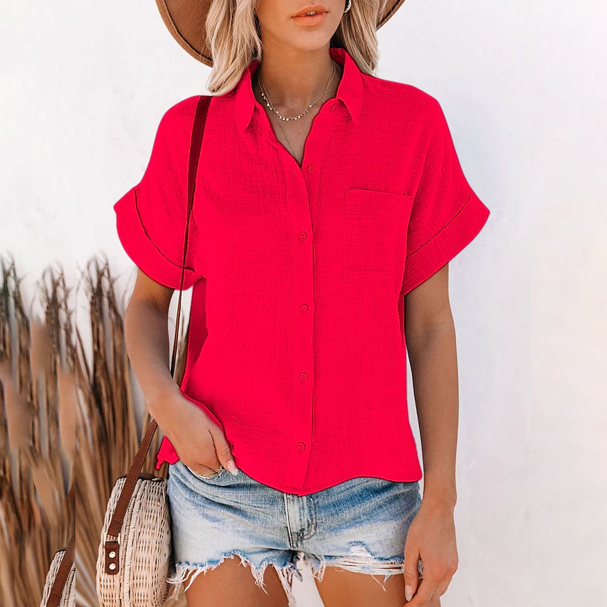 Women's Basic Solid Color Top Shirt Best Place Cheap Pice