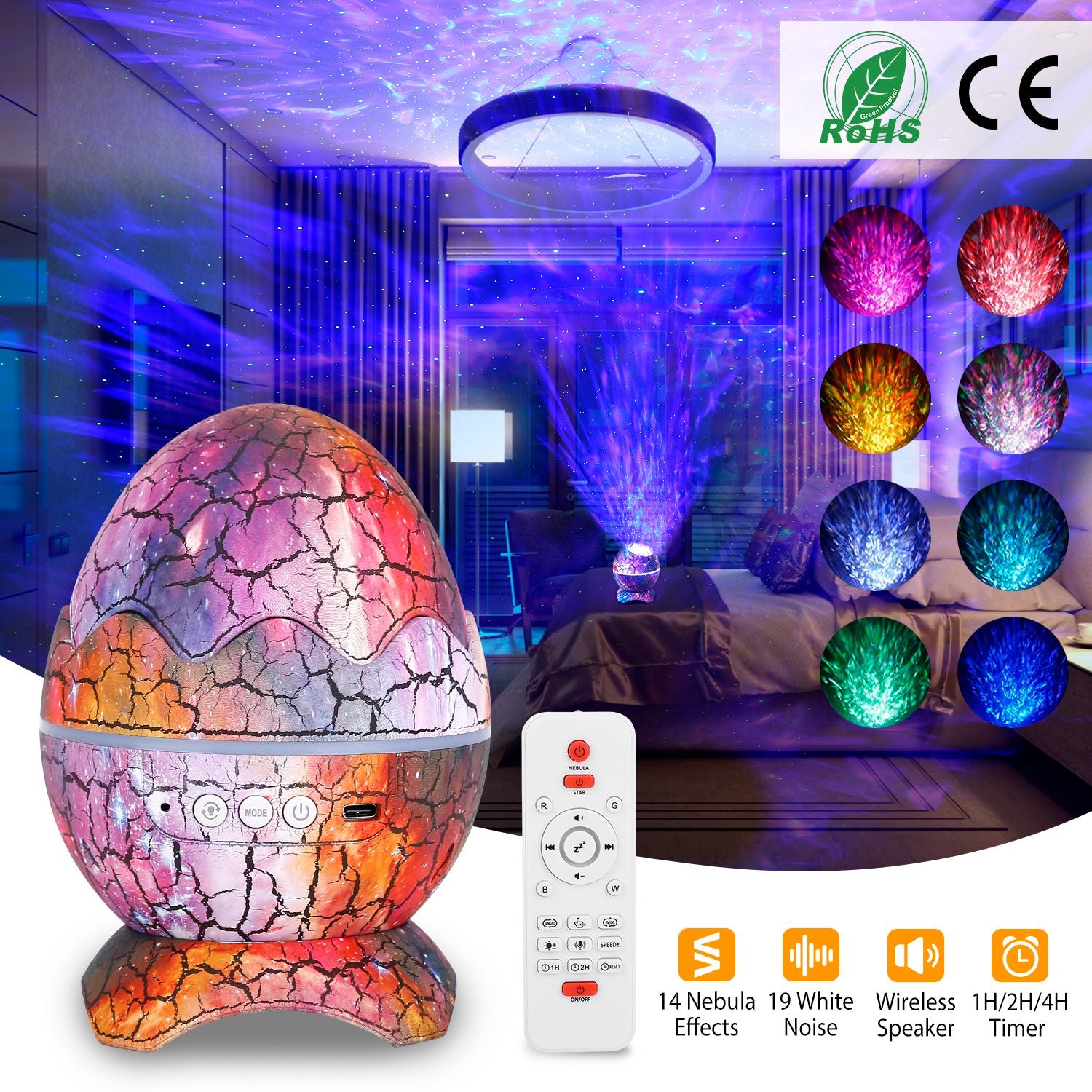 Star Project Lamp Galaxy Light Dinosaur Egg with Wireless Speaker and Remote Control Shop For Cheap Pice