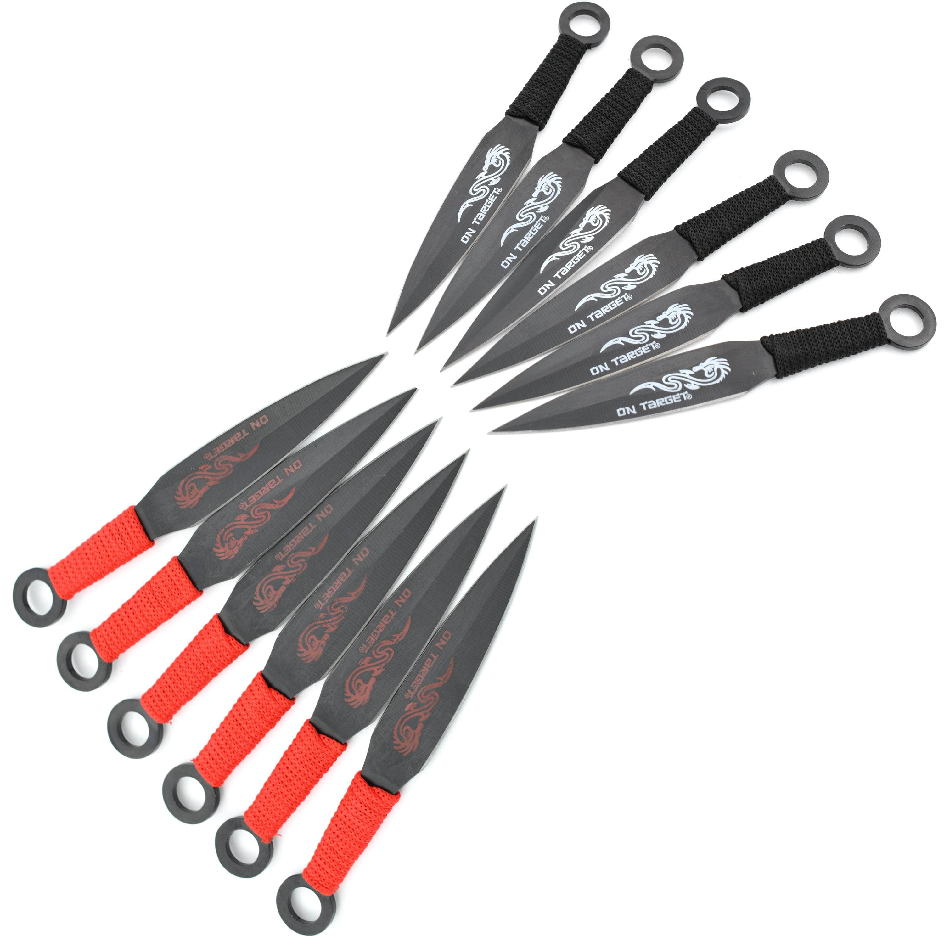 On Target Bullseye 12-Piece Target Throwing Knife Set, 6 Throwers, Sheath TK0076 Where To Buy