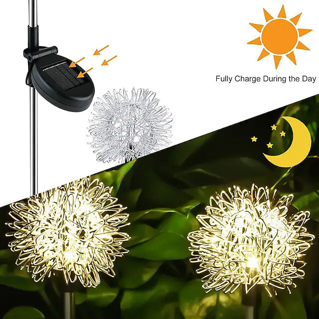 2-Pack: Outdoor Solar Dandelion Lawn Lights 100% Original Sale Online