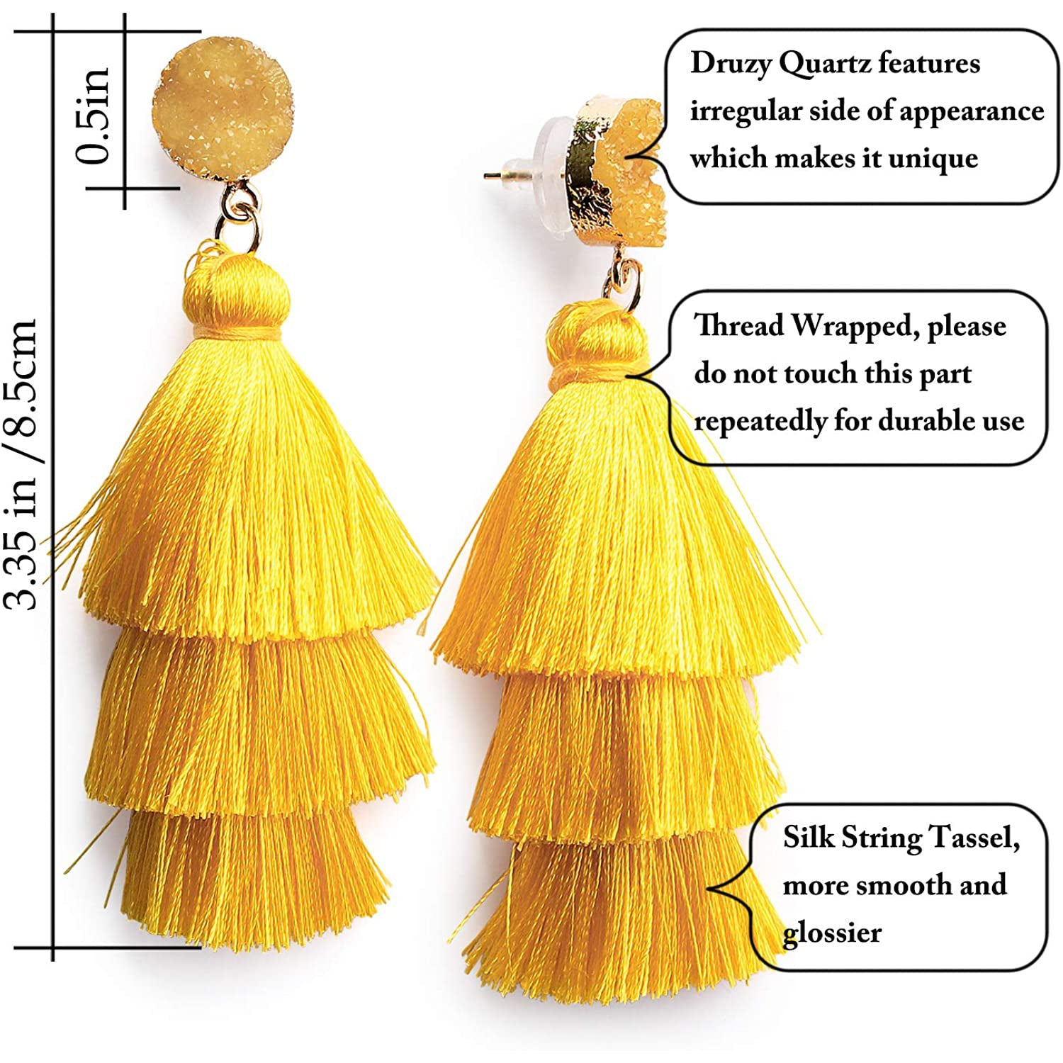 Me&Hz Colorful Layered Tassel Earrings Discount The Cheapest