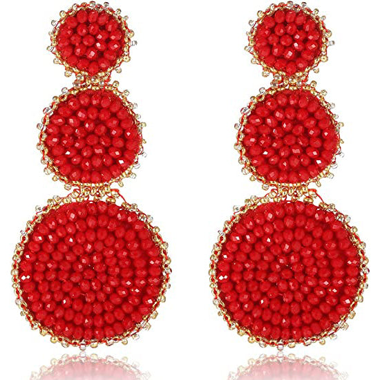 Beaded Drop Earrings Statement Seed Bead Earring Limited Edition Online