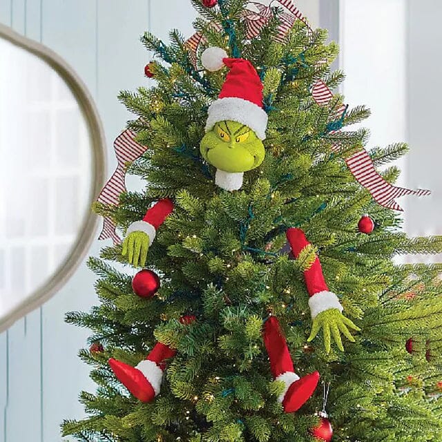 5-Piece Set: Grinch Christmas Tree Decorations, Elf Head, Christmas Tree Arms and Legs For Sale Online