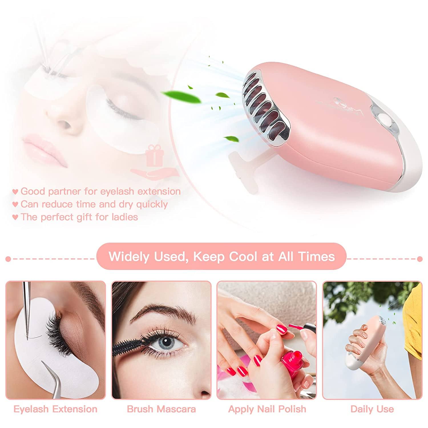 2-Piece: Rechargeable Handheld Mini Eyelash Fan Buy Cheap For Nice