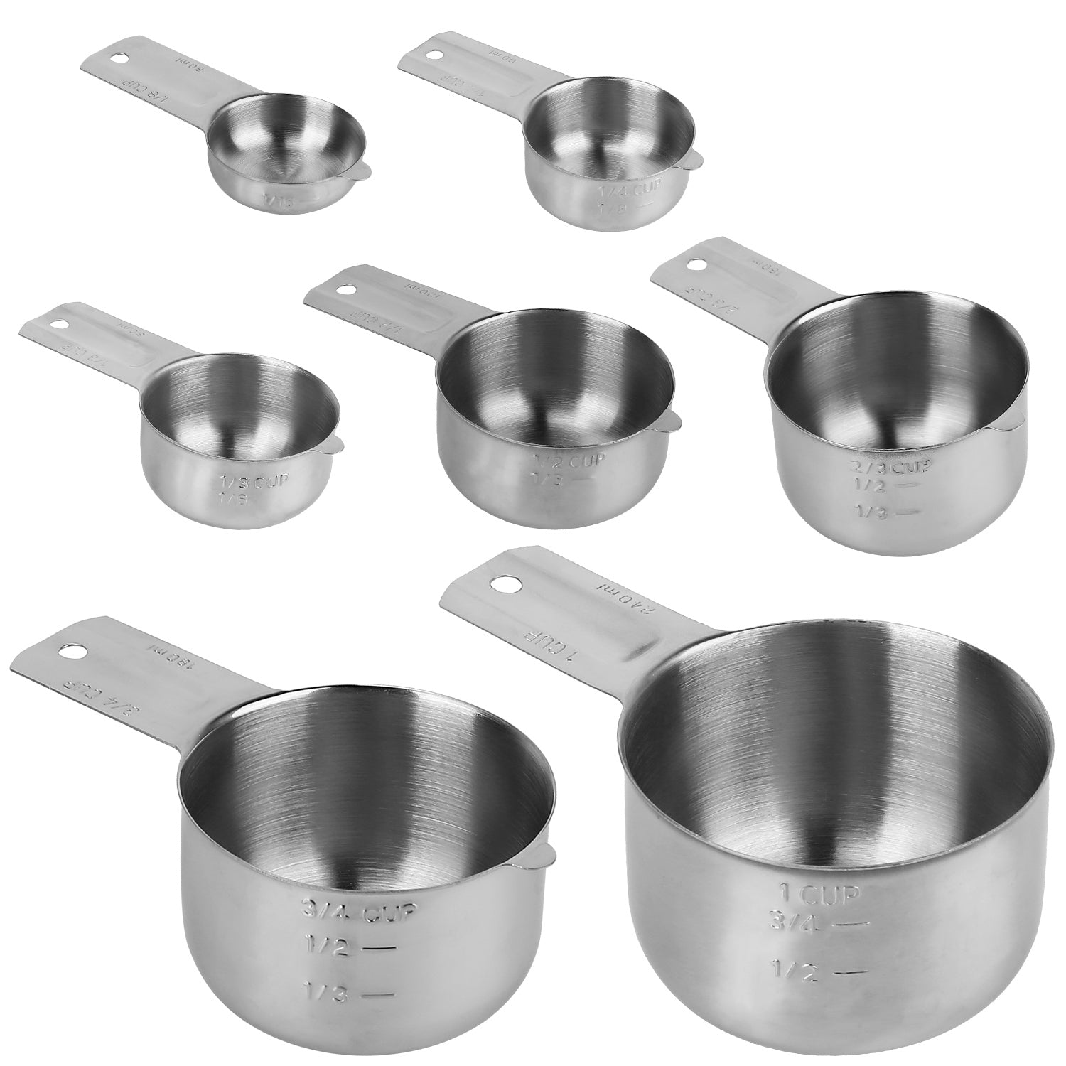 7-Piece: Stainless Steel Measuring Cups Visit For Sale