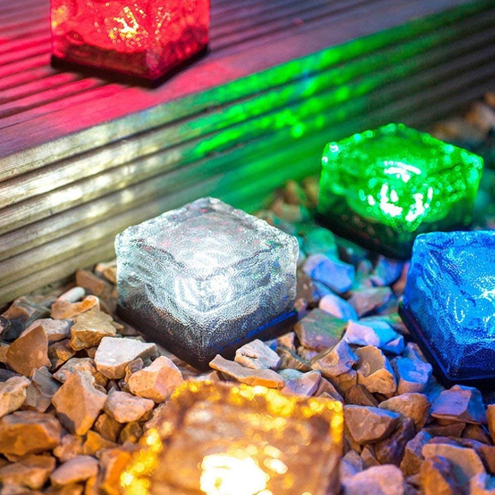 4-Pack: Solar Glass Brick Light High Quality For Sale