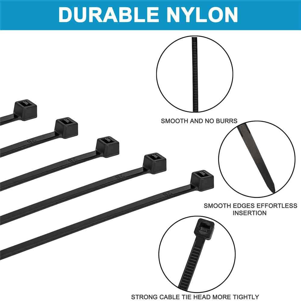 500-Piece: Black Nylon Cable Ties Buy Cheap Visit