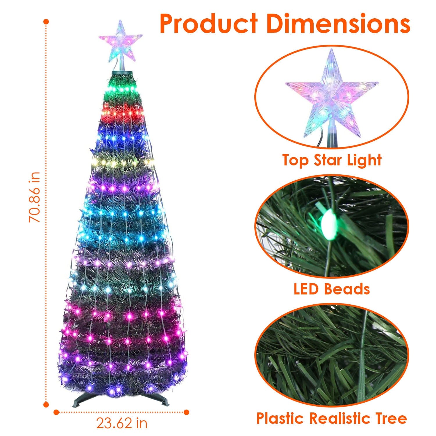 LED Lights Collapsible Christmas Tree Light with Remote App Control High Quality Cheap Pice