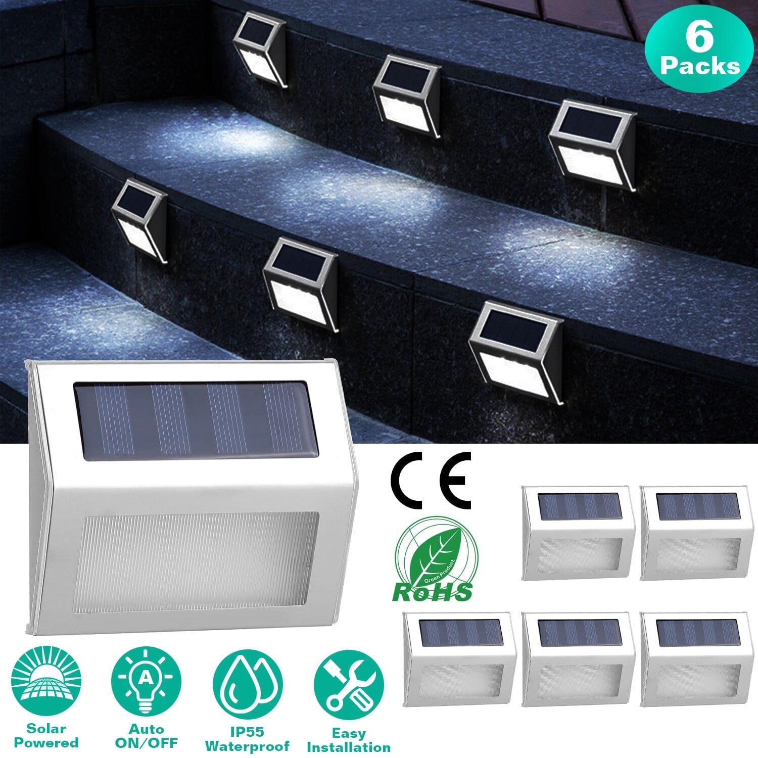 6-Pack: Solar Step Lights Online Cheap Pice