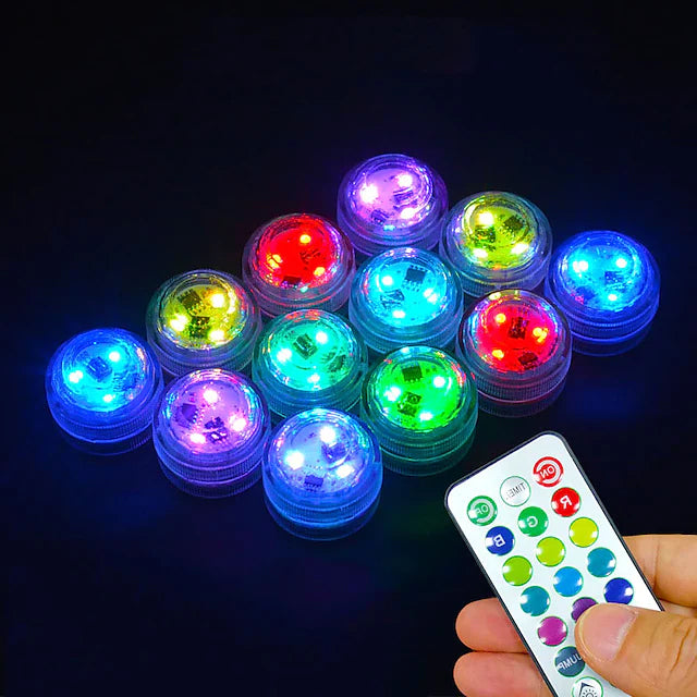 12-Piece: LED RGB Diving Light Remote Control Decorative Light Find Great Online