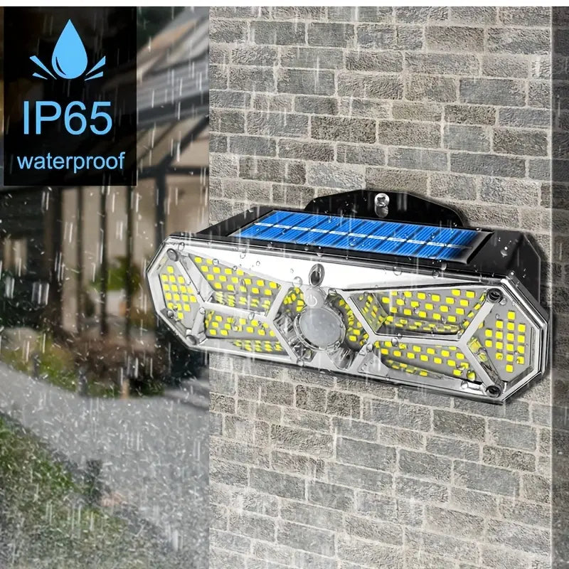 126 LEDs Portable Solar Security Lights, IP65 Waterproof Wireless Exterior Flood Light Detected Light Clearance Cheap Real