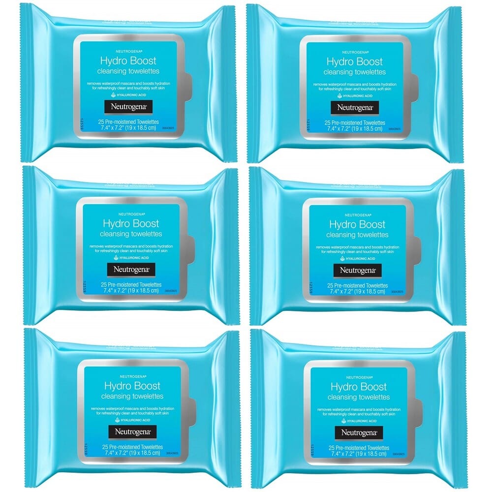 6-Pack: Neutrogena Hydro Boost Cleanser Facial Wipes, 25 Count Cheapest Pice For Sale