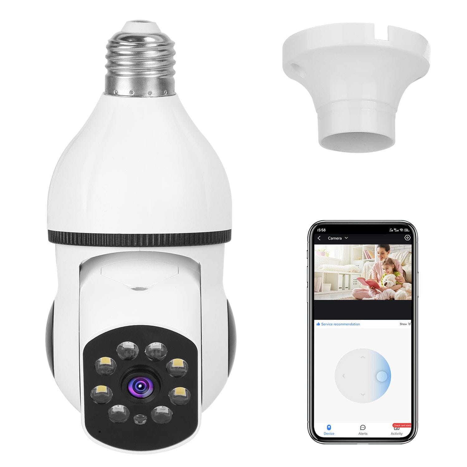 E27 WiFi Bulb Camera 1080P FHD WiFi IP Pan Tilt Security Surveillance  Camera with Two-Way Audio Full Color Night Vision Outlet Store Cheap Online