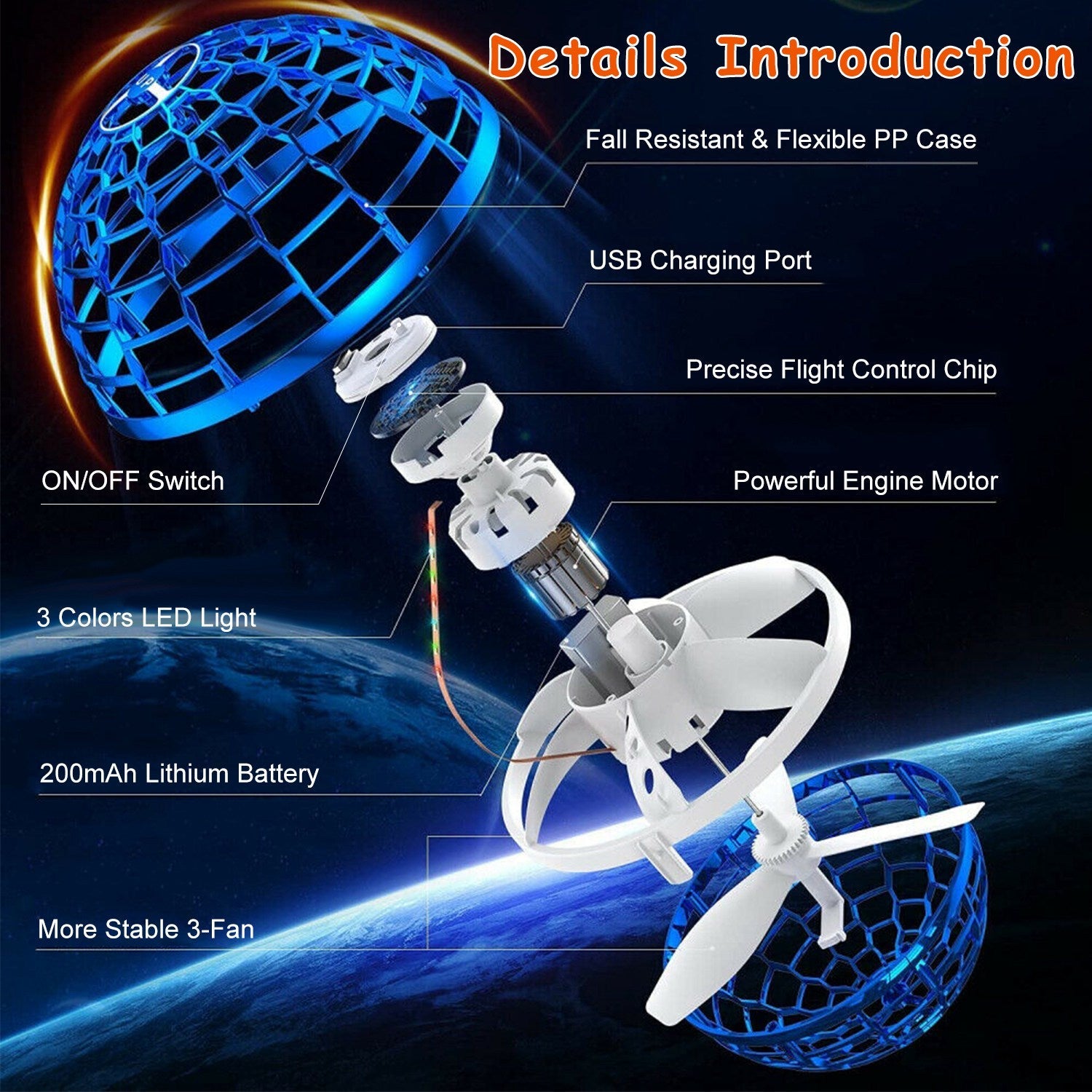 Flying Ball Toys 360∞ Rotating Hand Controlled Flying Orb Hover Ball with RGB Lights Looking For Cheap Pice