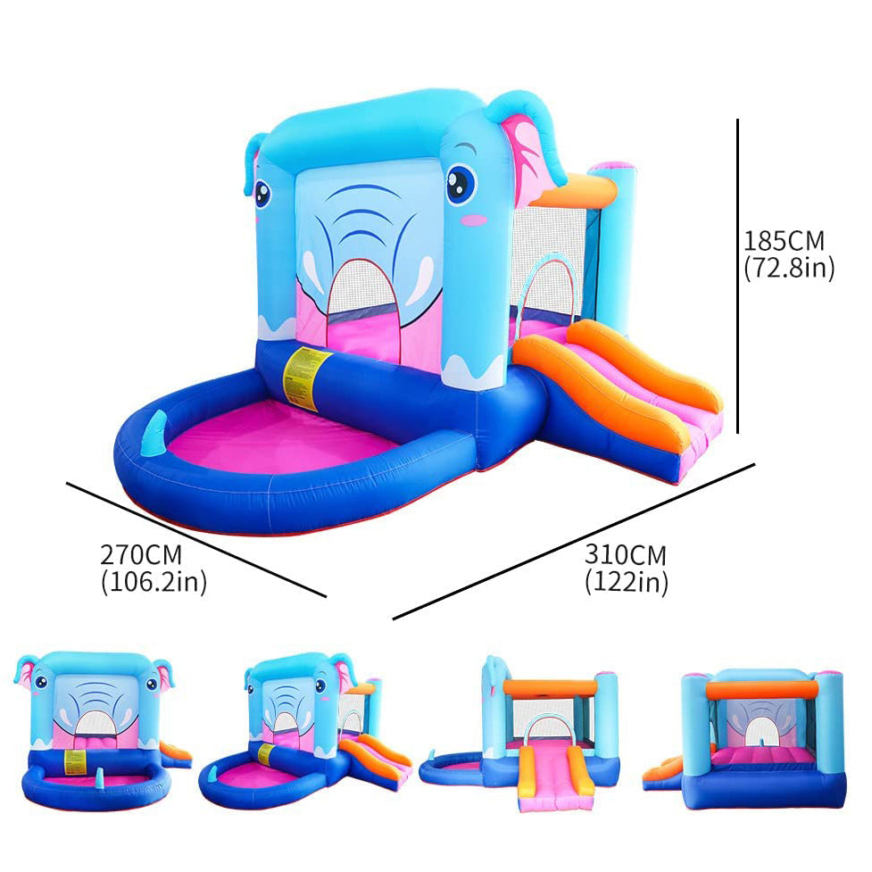 Blue Elephant Bouncy Castle House with 350W Blower 2025 New