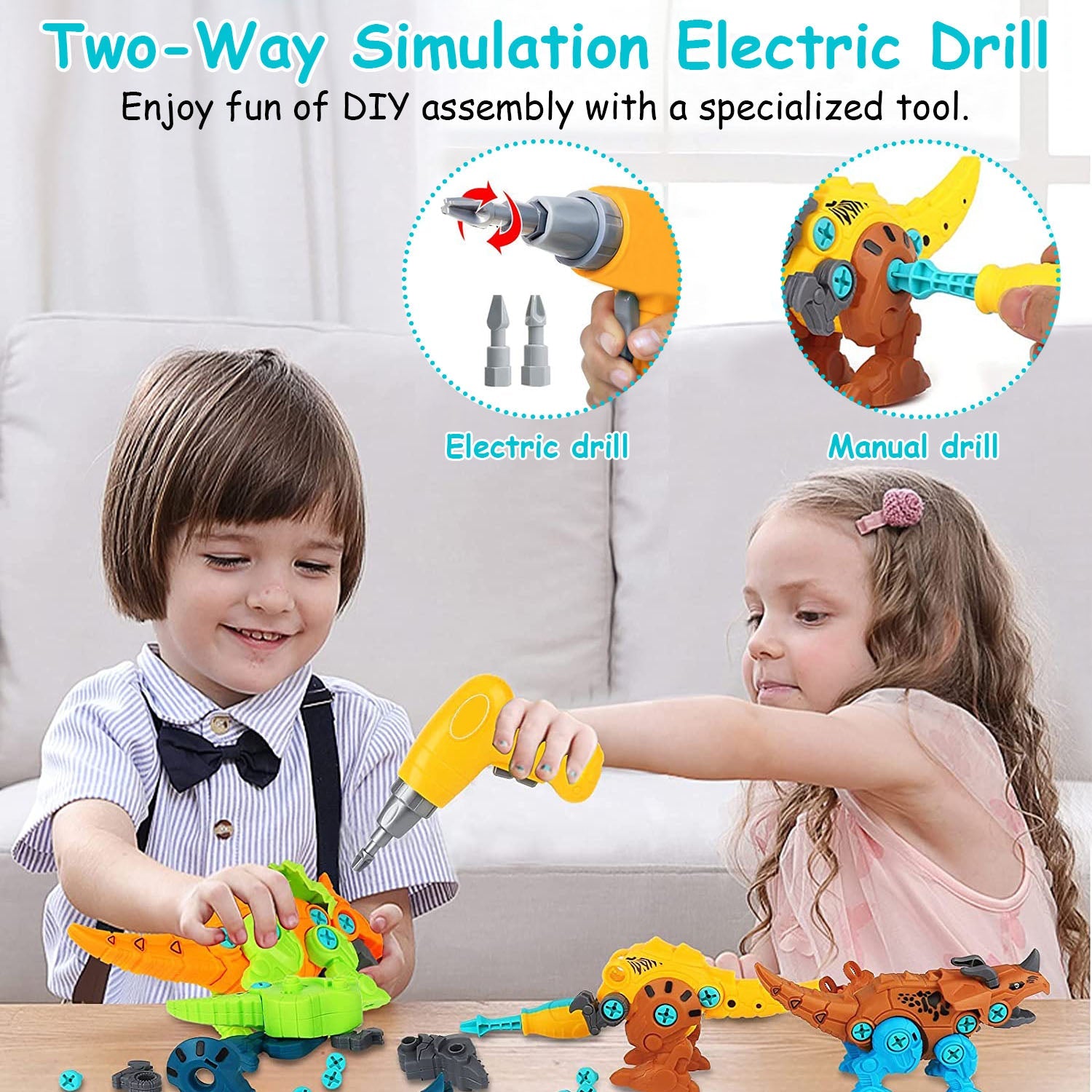 DIY Dinosaur Construction Building Block Assembly Toys with Electric Real Online