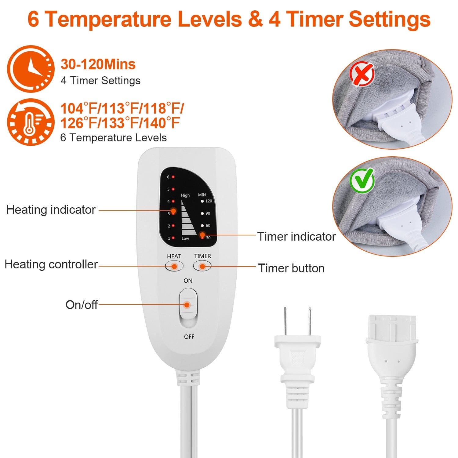 Electric Foot Warmer with 6 Temperature Settings Online Online Cheap Online