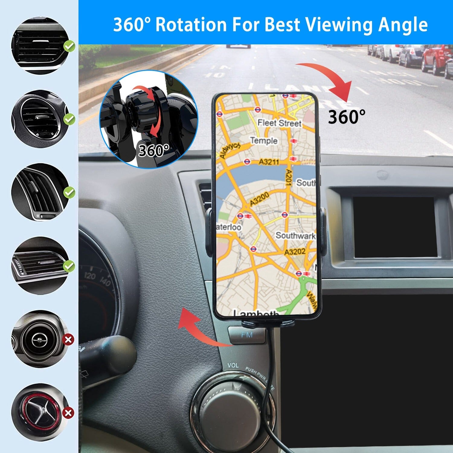 Car Wireless Phone Charger Car Air Vent Phone Mount Free Shipping Big Discount