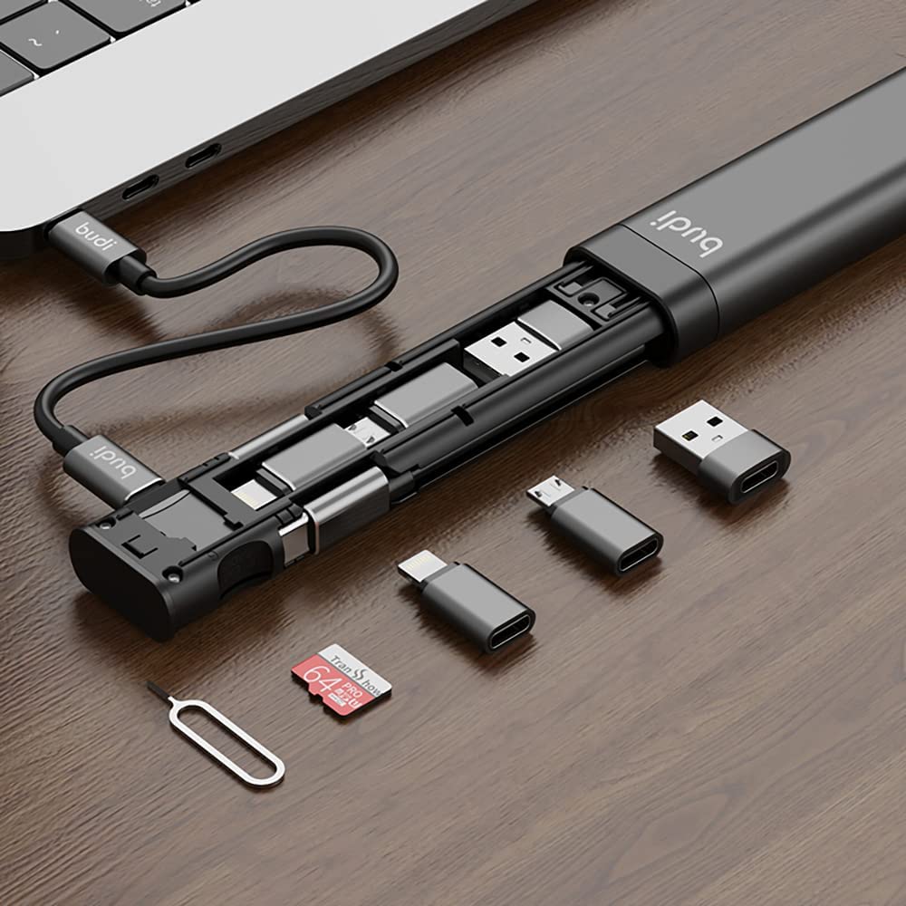 BUDI Multi-function Smart Adapter Card Storage Data Cable USB Box Latest Collections Cheap Pice