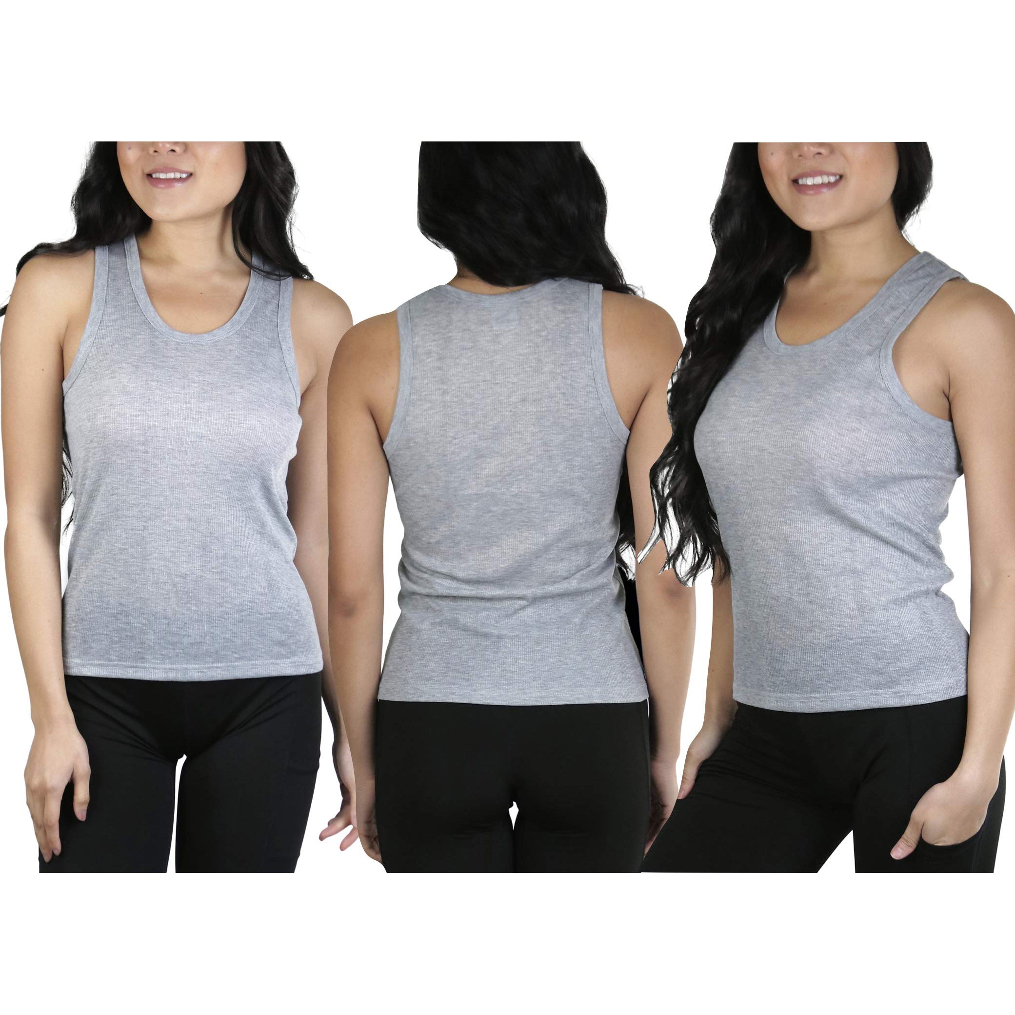 6-Pack: ToBeInStyle Women's Junior 100% Cotton Ribbed Crop Lightweight Tank Tops Visit Sale Online