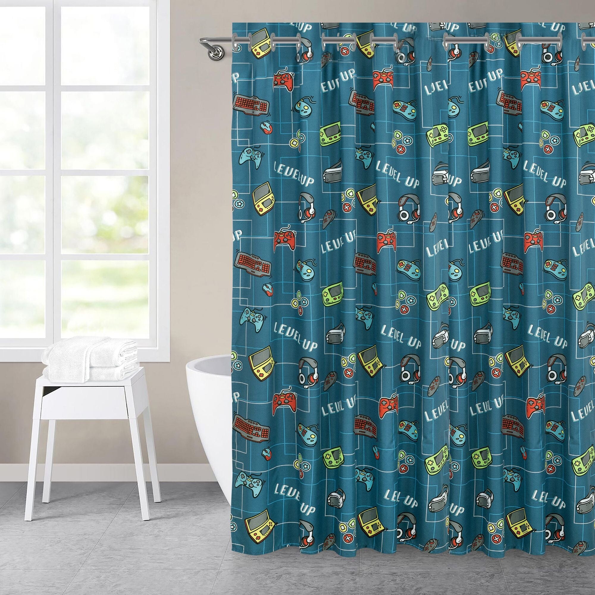 Kidz Mix Level Up Glow-in-the-Dark Shower Curtain How Much