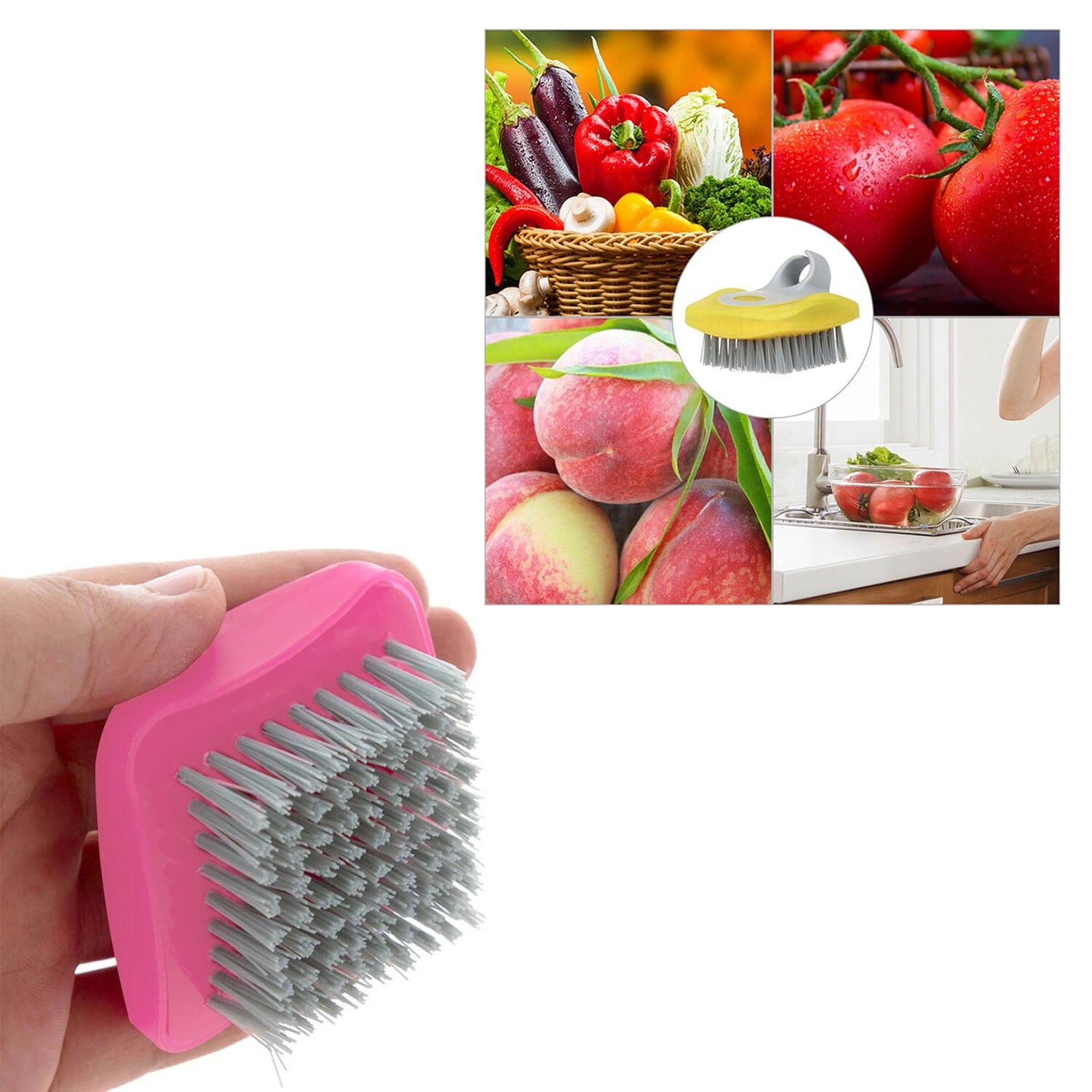 3-Piece: Fruit and Vegetable Brush Cleaner Scrubber with Soft Bristles Buy Cheap Pre Order