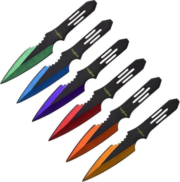 Perfect Point 6-Piece Multi-Color Throwing Knives - PP-595-6MC Cheap Sale Footlocker Pictures