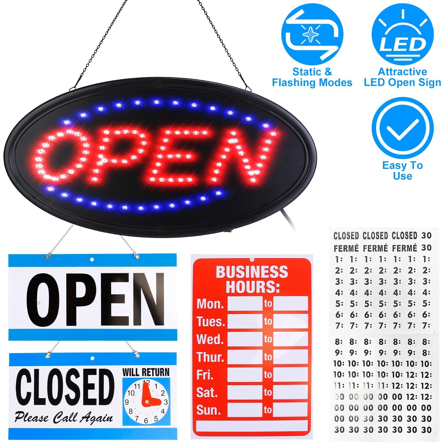 Business Neon Open Sign Advertisement Board with Steady Flashing Modes Latest Sale Online