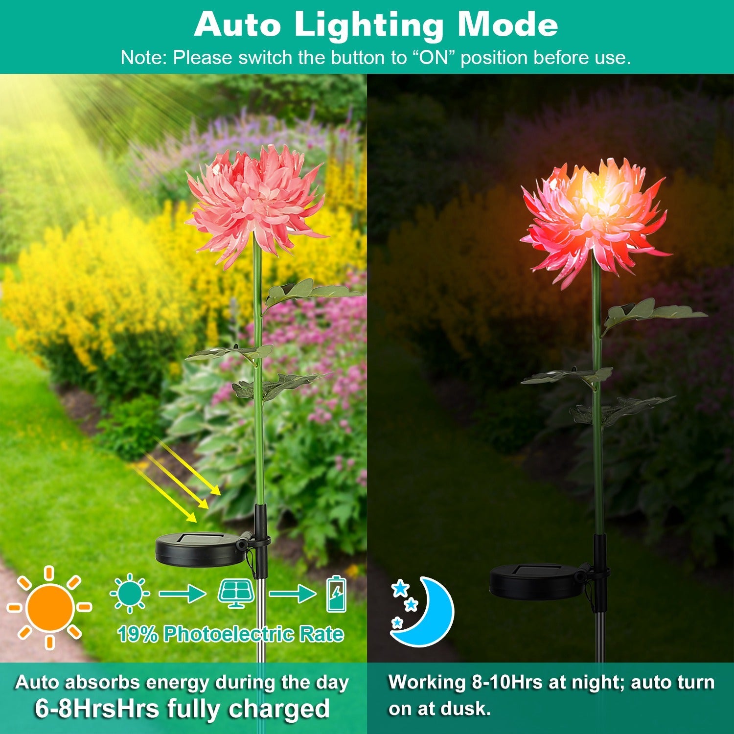 2-Pack: Solar LED Chrysanthemum Lights Browse Cheap Pice