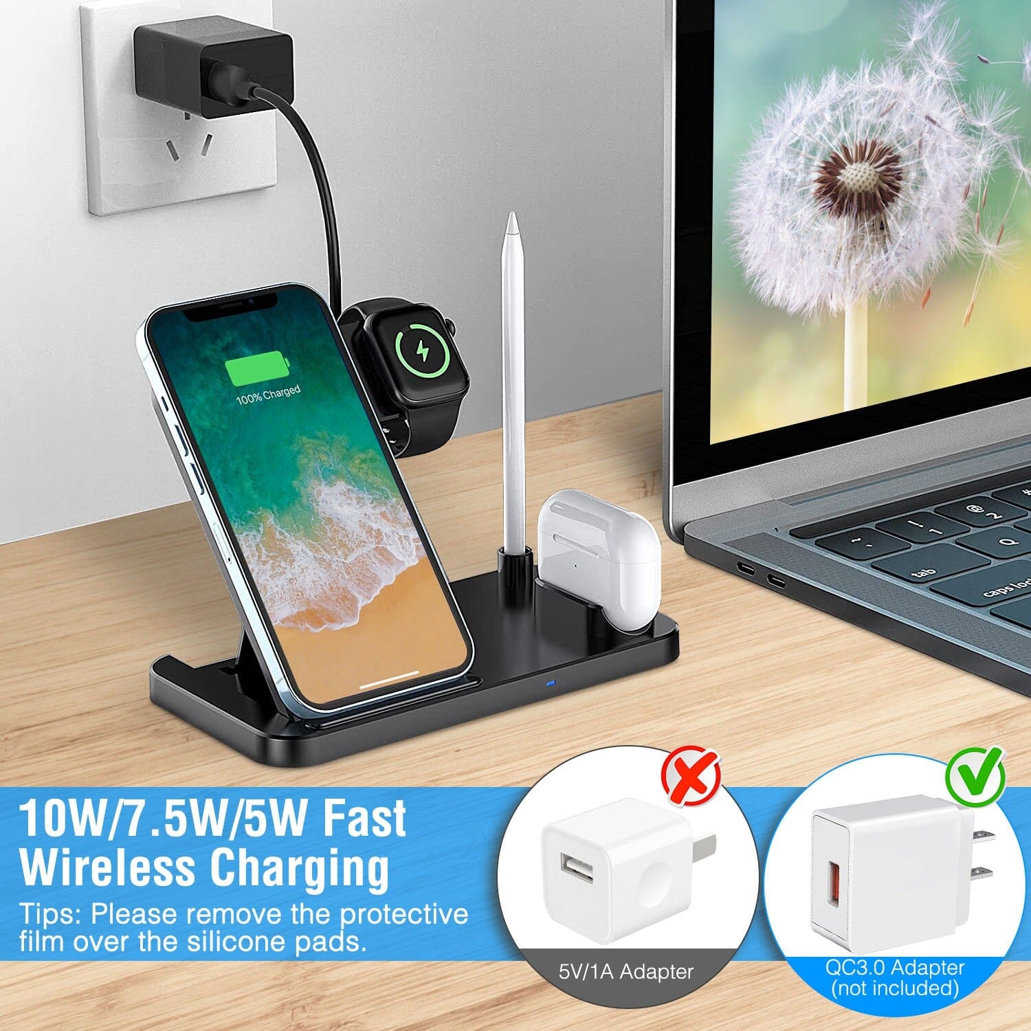 4-in-1 Foldable Wireless Charger Cheap Sale Shop For